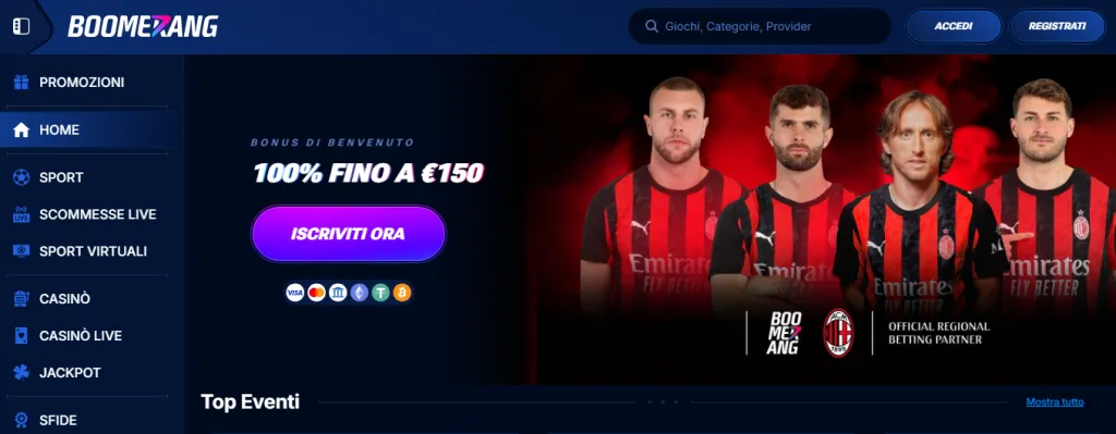 Boomerang Casino che paga subito